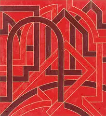 Cameta by Valerie Jaudon, 1985, Oil on linen, sold May 2015