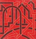 Valerie Jaudon, Cameta, 1985, Oil on linen