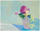 Theophilus Brown, Still Life with Flower, 1967, Acrylic on board