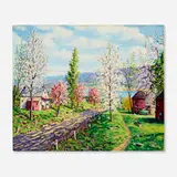 Carol Sirak, Cherry Blossoms, c. 1940, oil on canvas