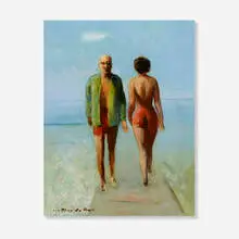 Bathers by Guy Pène du Bois, oil on panel, sold Nov 2022