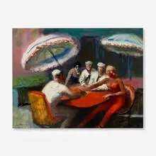 Guy Pène du Bois, Sailor and Friends, 1956, oil on panel