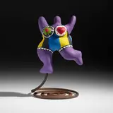 Nana by Niki de Saint Phalle, 1983, hand-painted polyester with iron base, sold Nov 2022