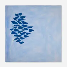 Blue on Blue by Robert Goodnough, 1977, acrylic on canvas with acrylic canvas collage, sold Nov 2022