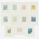 Tony Cragg, Figures, 1988, soft-ground etching in colors