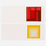 Folio I / Folder 22; Folio I / Folder 20 (two works from the Formulation : Articulation portfolio) by Josef Albers, 1972, screenprint in colors, sold Oct 2022