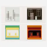 Folio I / Folder 21; Folio I / Folder 28 (two works from the Formulation : Articulation portfolio) by Josef Albers, 1972, screenprint in colors, sold Oct 2022