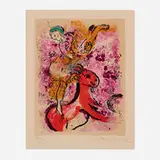 L’écuyère au cheval rouge by Marc Chagall, 1957, lithograph in colors, sold Oct 2022
