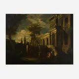 Gian Paolo Panini, Architectural capriccio with figures, oil on linen