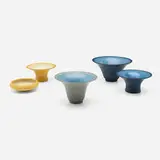 Marblehead Pottery, Collection of five vessels, c. 1920, glazed earthenware