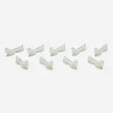 Sabino, Poodle knife rests, set of nine, c. 1930, opalescent glass