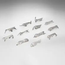 Édouard-Marcel Sandoz, Gallia animalier knife rests, set of twelve