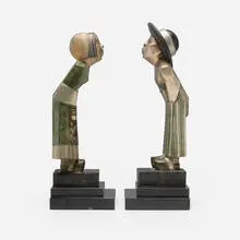 André Vincent Becquerel, Kissing Boy and Girl bookends, pair