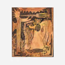 The Fifth Trumpet by Mary T. Bowling, ink and watercolor on paper, sold Mar 2026