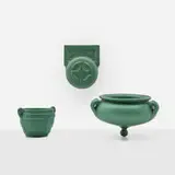 Teco Pottery and Weller Pottery, Collection of three works, c. 1904-10, glazed earthenware