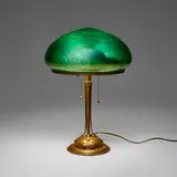 Bradley & Hubbard, Art Nouveau table lamp with European shade