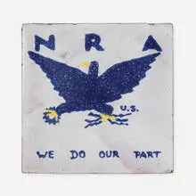 Gladding McBean, National Industrial Recovery Act (NRA) advertising plaque, c. 1933, glazed earthenware