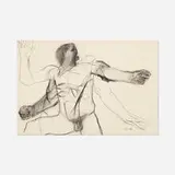 Leon Golub, Combat, charcoal on paper