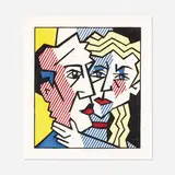 The Couple (from the Expressionist Woodcut series) by Roy Lichtenstein, 1980, woodcut with embossing on Arches Cover paper, sold Sep 2016
