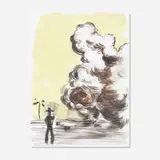 Daniel Richter, Rauch 3, 2003, ink and gouache on paper with tape