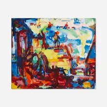 Hans Hofmann, On the Pier, 1936, oil on plywood