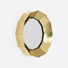 C. Jeré, mirror, c. 1970, brass, mirrored glass