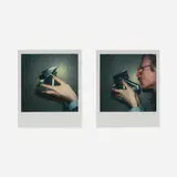 Self-portrait with camera (diptych) by Andy Warhol, c. 1973, Polaroid, sold Sep 2016