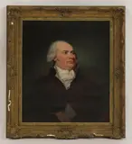 Robert Pine, Untitled, in a red jacket and white stock Oil on canvas 75 x 62cm Provenance: Wood Hall