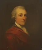 Allan Ramsay, Untitled, in a grey wig and red cloak Oil on canvas 59 x 49cm Provenance: Wood Hall