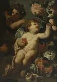 called Dapper Franz Werner von Tamm, Untitled, carnations and roses - an Allegory of Plenty Oil on canvas 98 x 66cm