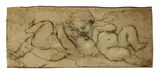 François Boucher, Untitled, 1703-1770) Putti at play Pen and ink 6 x 13cm