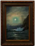 Seascape Nocturne, c.1930s by George H. Flavelle, watercolor on paper, offered Feb 2022