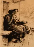 Hubert von Herkomer, Works of Comfort, 1879, copper plate, etching with drypoint on laid paper