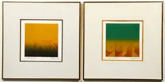 Estellos Spectrum II and III by Carlos Dávila, etching and aquatint in colors with relief, offered Feb 2022