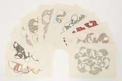 10 Abstract Sketches by William Glen Davis, c. 1990, ink and market on paper, offered Feb 2022