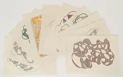 10 Abstract Sketches by William Glen Davis, c. 1990, ink and market on paper, offered Feb 2022