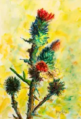 Nature Study by Julius Kahn, 1972, watercolor, offered Feb 2022