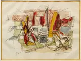 Jacques Villon, Le Jardin de Puteaux from Poemes de Leur Temps, 1958, color, lithograph