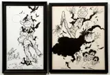 Pair of Halloween Drawings for magazine covers, c.1960s or 70s by Nat H. Youngblood, pen and ink on paper, both, offered Feb 2022