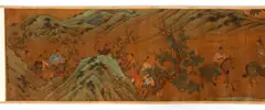 (alternative names Chao Meng-fu; Mengfu Zhao), Hunters on Horseback by Mengfu Zhao, watercolor on silk, offered Dec 2021