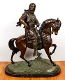 Arab Hunter on Horseback, late 19th or Early 20th Century, cast by Antoine Louis Bayre, bronze, offered Dec 2021