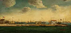 Trevor James, Harbor Scene, oil on canvas
