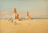Ruins in the Egyptian Desert by Augustus Osborne Lamplough, 1912, watercolor on paper, offered Dec 2021