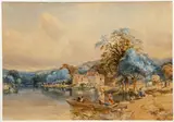 The Thames Near Goring by Henry Jutsum, watercolor, offered Dec 2021