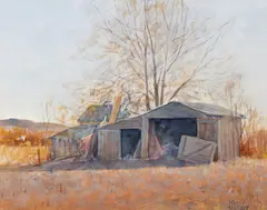 Adolph Treidler, Pair of Rural Farm Scenes, c.1950s, watercolor on paper