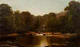 George Hetzel, Summer Landscape - House on the Riverbank