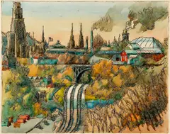 Panther Hollow by Henry Koerner, 1971, etching with hand coloring, offered Dec 2021