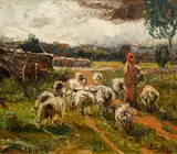 Alfred Bryan Wall, Grazing Sheep, undated