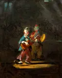 Giuseppe Antonini, Clown Musicians, oil on canvas