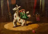 Giuseppe Antonini, Clown Taking a Fall, oil on canvas